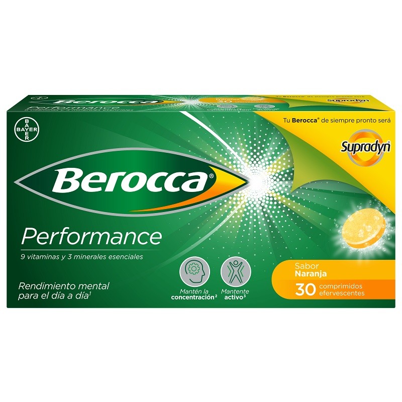 BEROCCA Performance Orange 30 comprimidos efervescentes