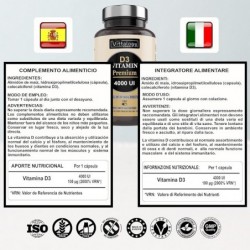 Vittalogy D3 Vitamin Premium 4000IU 2x120 Capsules【SAVINGS PACK】