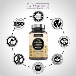 Vittalogy D3 Vitamin Premium 4000IU 2x120 Capsules【SAVINGS PACK】