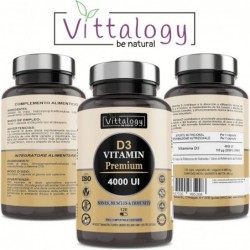 Vittalogy D3 Vitamin Premium 4000IU 2x120 Capsules【SAVINGS PACK】