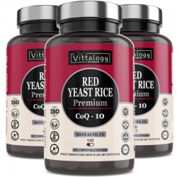 Vittalogy Red Yeast Rice Premium Levadura de Arroz Rojo 3x120 Cápsulas【PACK AHORRO】