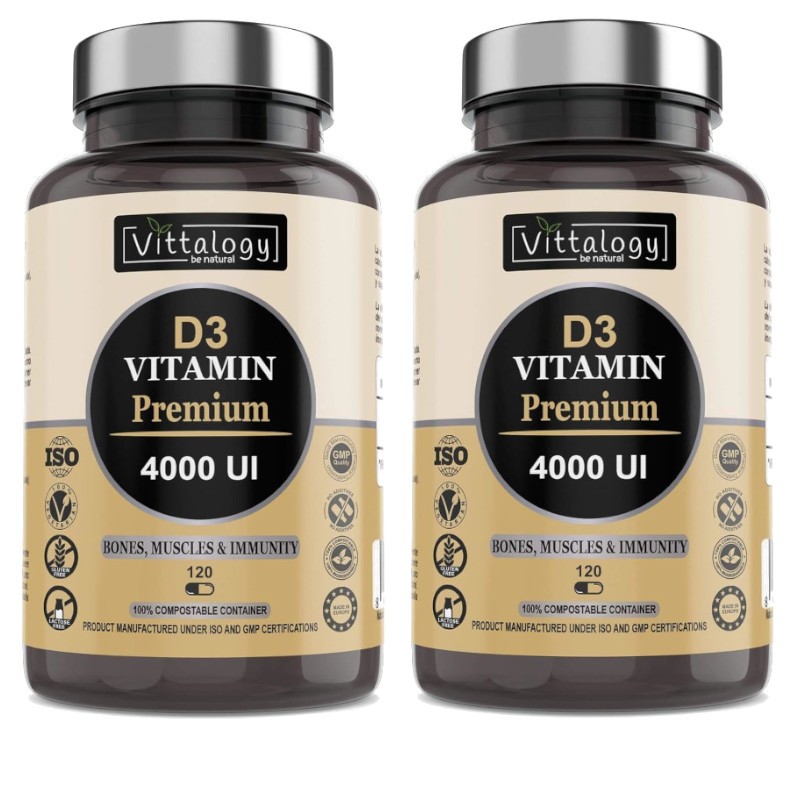 Vittalogy D3 Vitamin Premium 4000UI 2x120 Capsules Vittalogy D3 Vitamin Premium 4000UI 2x120 Capsules