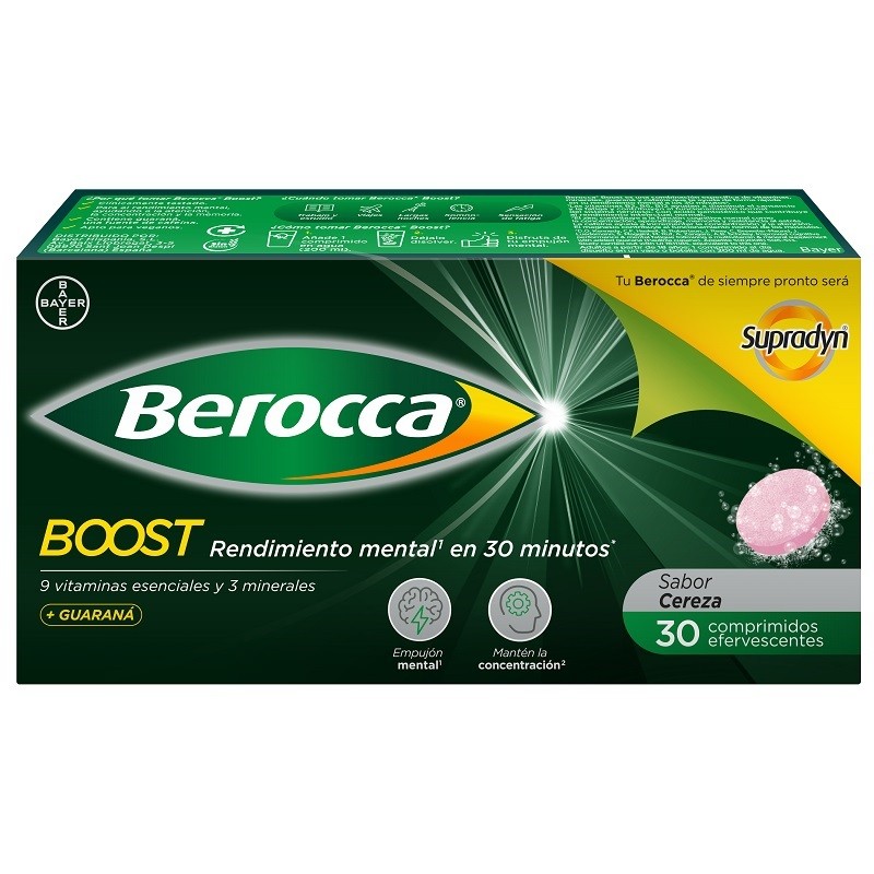BEROCCA BOOST Guarana 30 Comprimés Effervescents