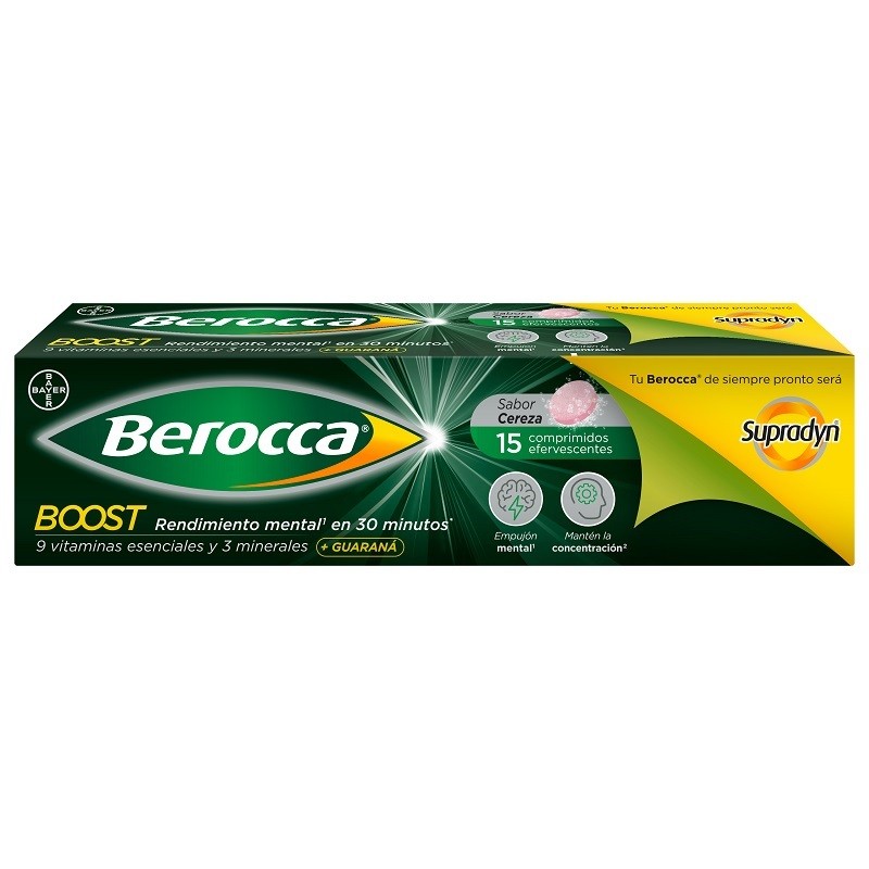 BEROCCA BOOST Guarana 15 Comprimés Effervescents