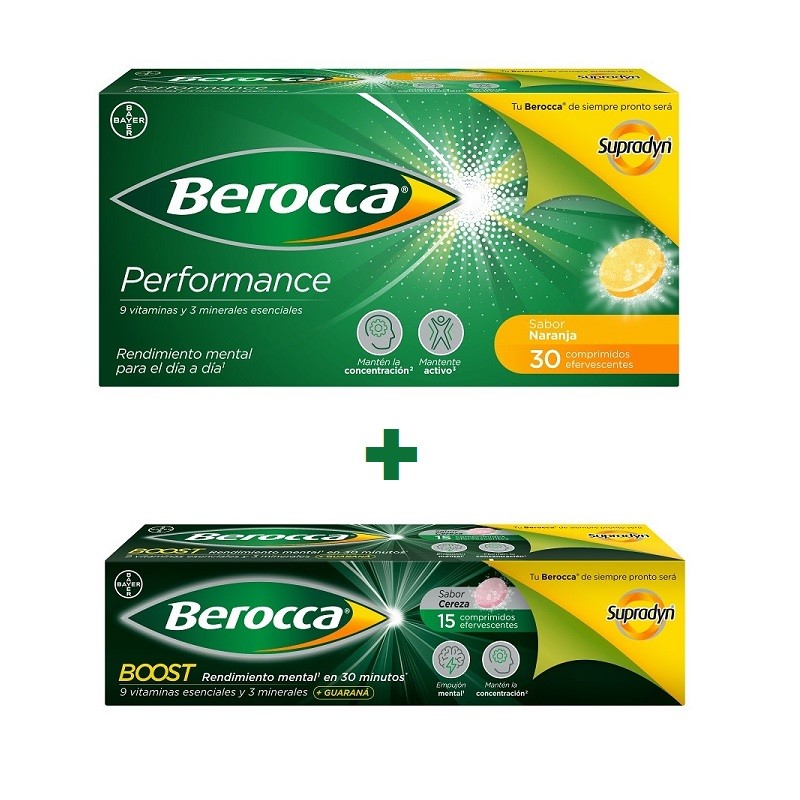 Pacchetto BEROCCA Sconto del 25% Performance Arancio Effervescente+Berocca Boost