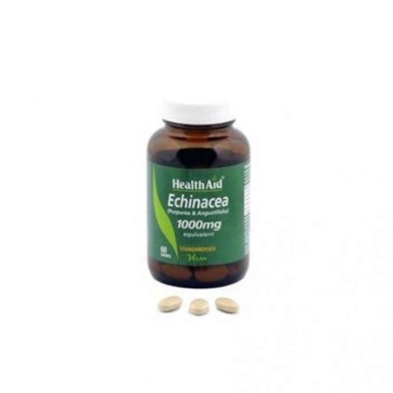 Health Aid Combination of Echinaceas 1,000 mg (Angustifolia and Purpurea) 60 capsules