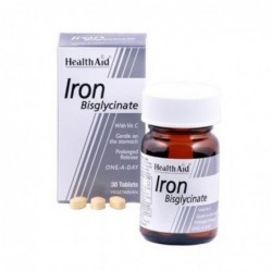 Health Aid Hierro (Iron Bisglicinato + Vitamina C) 30 mg 90 Comprimidos