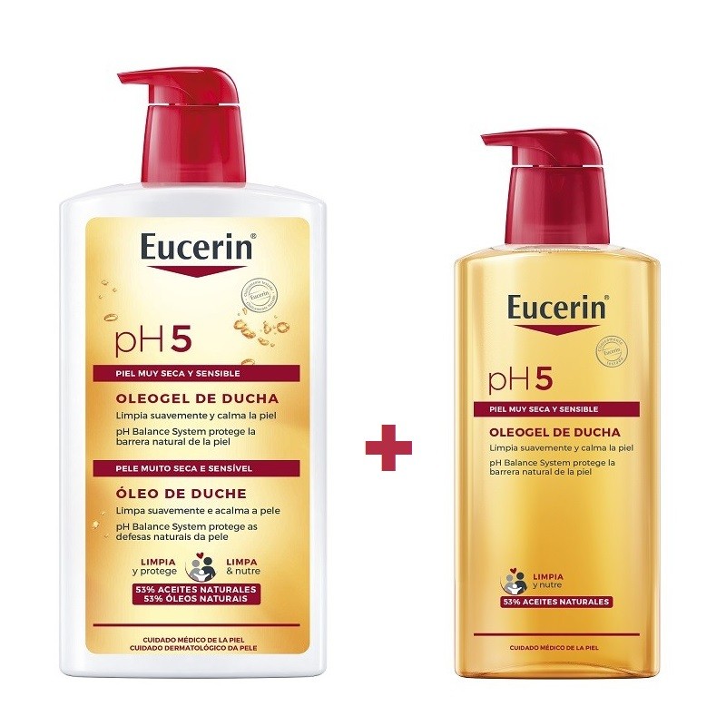 EUCERIN PH5 Oleogel de Ducha 1 Litro + 400 ml【PACK AHORRO】