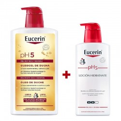 EUCERIN pH5 Oleogel de Ducha 1 Litro + Loción Hidratante Piel Sensible y Seca 400ml