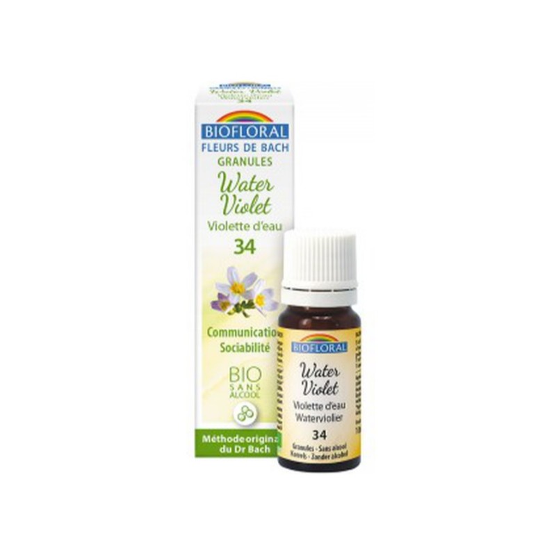 Biofloral Water Violet - Violeta de Agua 34 (Comunicación y Sociabilidad) Flores de Bach Bio Gránulos Sin Alcohol 9 g Biofloral Water Violet - Violeta de Agua 34 (Comunicación y Sociabilidad) Flores de Bach Bio Gránulos Sin Alcohol 9 g