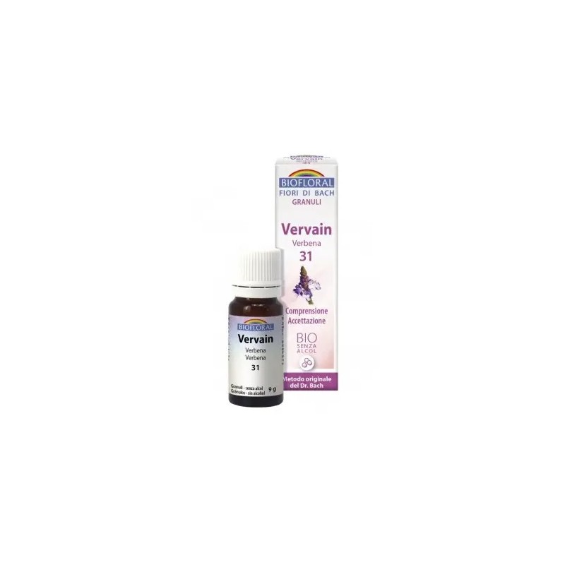 Biofloral Vervain - Verbena 31 (Comprensión y Aceptación) Flores de Bach Bio Gránulos Sin Alcohol 9 g Biofloral Vervain - Verbena 31 (Comprensión y Aceptación) Flores de Bach Bio Gránulos Sin Alcohol 9 g