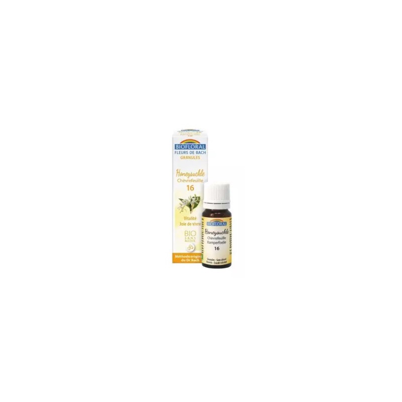 Biofloral Honeysuckle - Honeysuckle 16 (Vitality and Joy of Living) Bio Bach Flowers Alcohol-Free Granules 9 g Biofloral Honeysuckle - Honeysuckle 16 (Vitality and Joy of Living) Bio Bach Flowers Alcohol-Free Granules 9 g