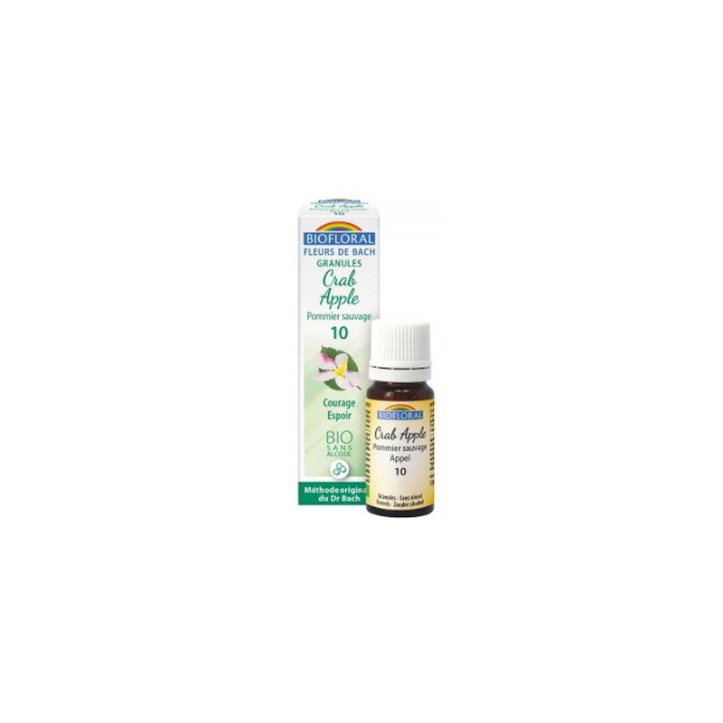 Biofloral Crab Apple - Manzano Silvestre 10 (Ánimo y Esperanza) Flores de Bach Bio Gránulos Sin Alcohol 9 g Biofloral Crab Apple - Manzano Silvestre 10 (Ánimo y Esperanza) Flores de Bach Bio Gránulos Sin Alcohol 9 g