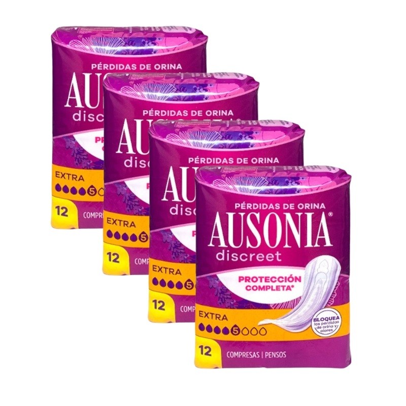 AUSONIA Discreet Extra Compresse Pack 4x12 Unités AUSONIA Discreet Extra Compresse Pack 4x12 Unités