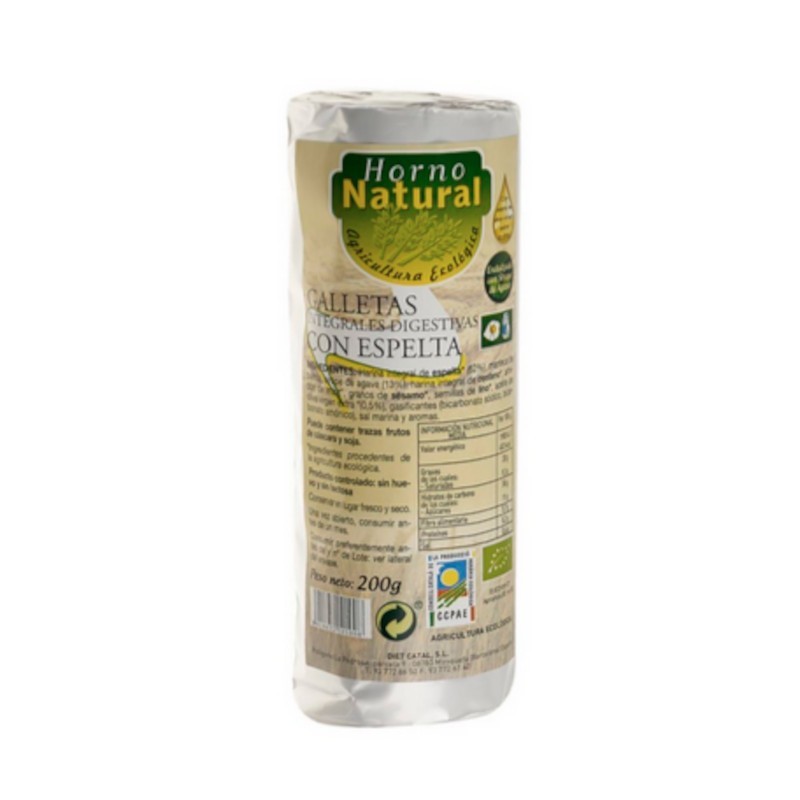 Bolachas Digestivas de Grãos Integrais de Forno Natural com Espelta 200 g Bolachas Digestivas de Grãos Integrais de Forno Natural com Espelta 200 g