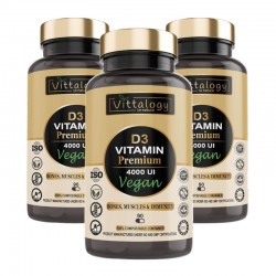 Vittalogy D3 Vitamin Premium Vegan 3x90 Cápsulas【PACOTE DE ECONOMIA】