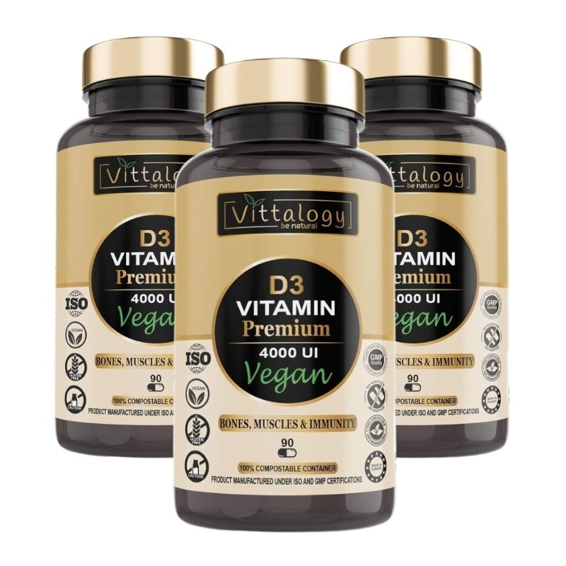 Vittalogy D3 Vitamin Premium Vegan 3x90 Capsules【SAVINGS PACK】 Vittalogy D3 Vitamin Premium Vegan 3x90 Capsules【SAVINGS PACK】