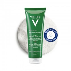 VICHY Normaderm 3 en 1 Exfoliante, Limpiador y Mascarilla 125ml