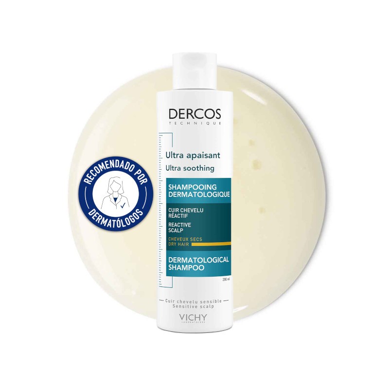 VICHY Dercos Shampooing Ultra-Apaisant Cheveux Secs 200 ml