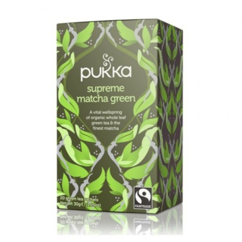 Thé vert Matcha suprême biologique de Pukka 20 filtres Thé vert Matcha suprême biologique de Pukka 20 filtres