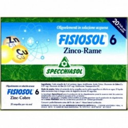 Specchiasol Fisiosol 6 Zink und Kupfer 20 Fläschchen 2 ml