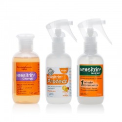 NEOSITRIN Protect Spray Acondicionador + Champú Antipiojos + Spray Gel Antipiojos