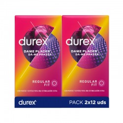Preservativo DUREX Dame Pleasure con puntini e nervature Confezione da 2x12 unità