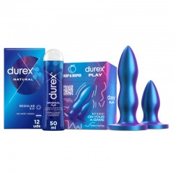 DUREX Pack Conjunto de Plugs Anais Deep & Deeper + Lubrificante Original H2O 50ml + Preservativo Natural