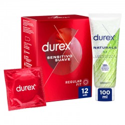 DUREX Pack Sensitive Soft Kondom 24 Einheiten + Naturals H2O Gleitmittel 100ml