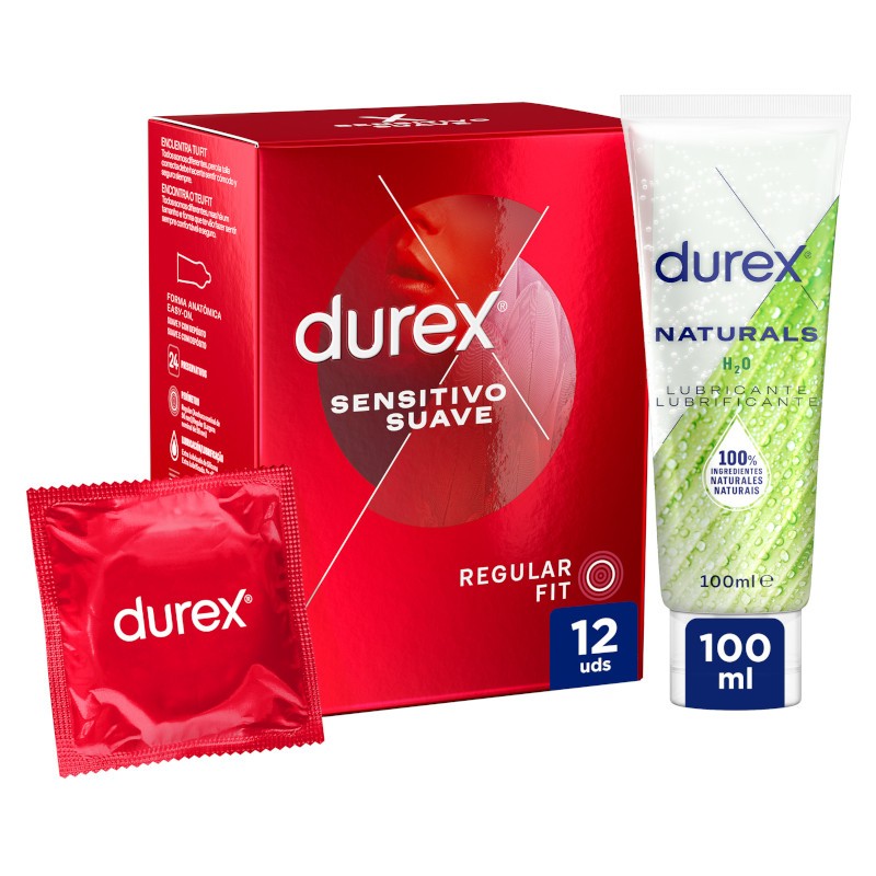 DUREX Pack Preservativo Sensitivo Suave 24uds + Lubricante Naturals H2O 100ml