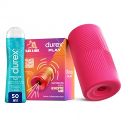 Pacote de masturbador DUREX Slide & Ride + lubrificante com efeito refrescante 50ml