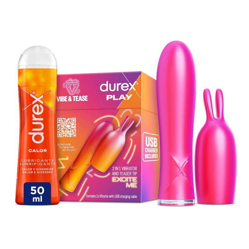 DUREX Pack 2 in 1 Coniglio Vibrante + Lubrificante Effetto Calore 50ml DUREX Pack 2 in 1 Coniglio Vibrante + Lubrificante Effetto Calore 50ml