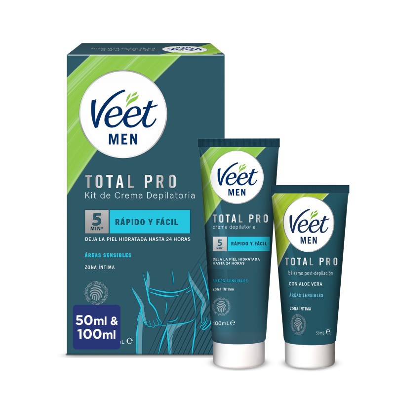 Veet Men Haarentfernungsset Enthaarungscreme 100 ml + Post-Enthaarungsbalsam 50 ml