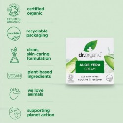 Crème à l'Aloe Vera Dr. Organic 50 ml 【EXPÉDITION 24 heures】