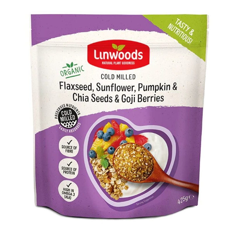 Linwoods Semillas de Lino, Girasol, Calabaza, Chía y Bayas de Goji Bio 425 g