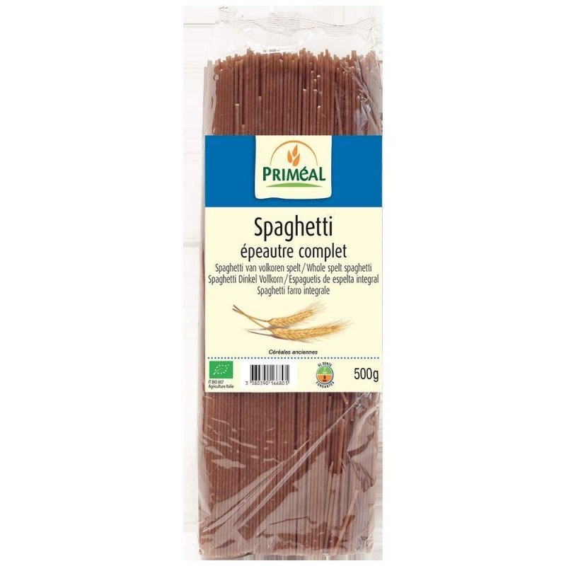 Spaghettis à l'épeautre et au blé complet Primeal 500g