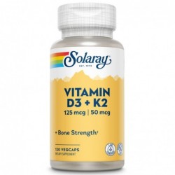 Solaray Vitamina D3 + K2 120 Cápsulas