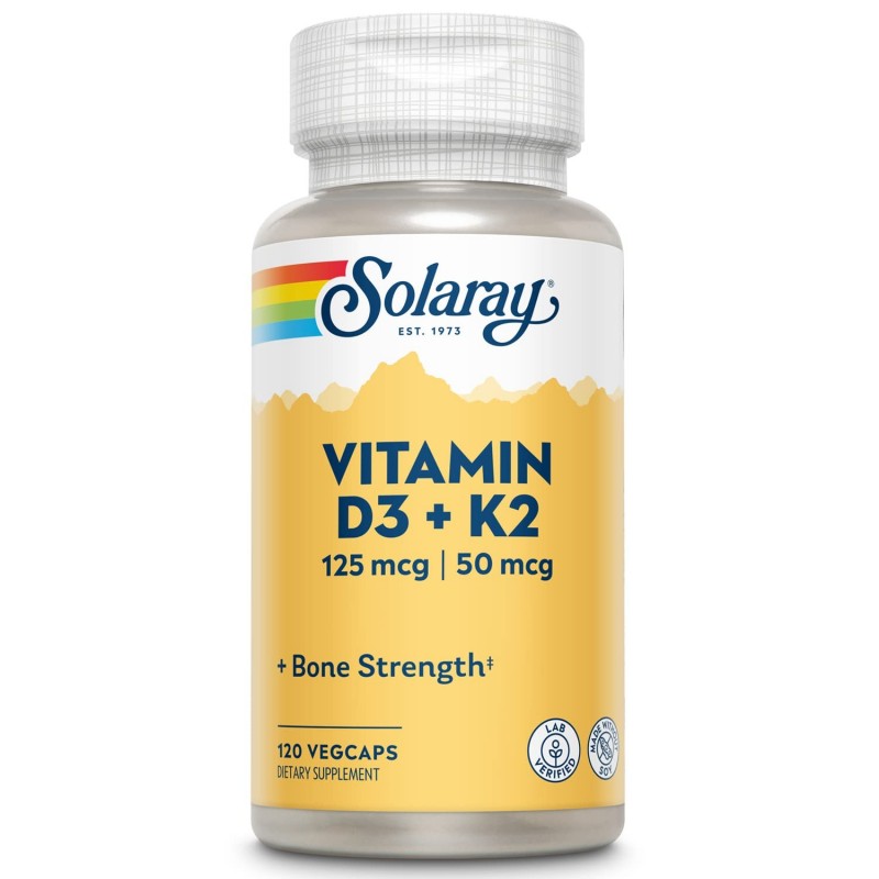 Solaray Vitamin D3+K2 - 120V Capsules