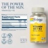 Solaray Vitamine D3 + K2 120 Gélules 【OFFRE EN LIGNE】