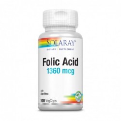 Solaray Acido Fólico 800 mcg 100 Cápsulas