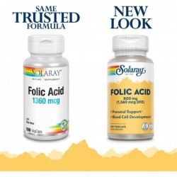 Solaray Acido Fólico 800 mcg 100 Cápsulas 【OFERTA ONLINE】