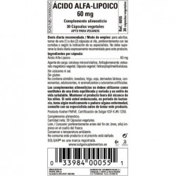 Acide alpha-lipoïque Solgar 60 mg 30 gélules 【EXPÉDITION 24 heures】