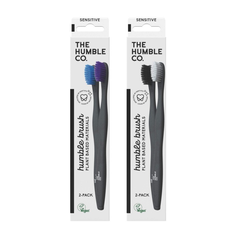 The Humble Co Cepillo Dientes Base Plantas Azul Morado 2 Unidades