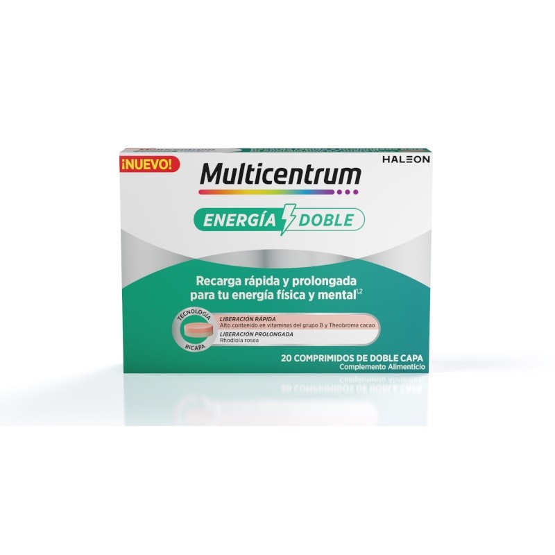 Multicentrum Double Energy 20 comprimidos de camada dupla