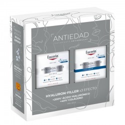 EUCERIN Hyaluron-Filler Peau Sèche : Crème de Jour SPF 15 (50 ml) + Crème de Nuit 50 ml【Pack de Noël】