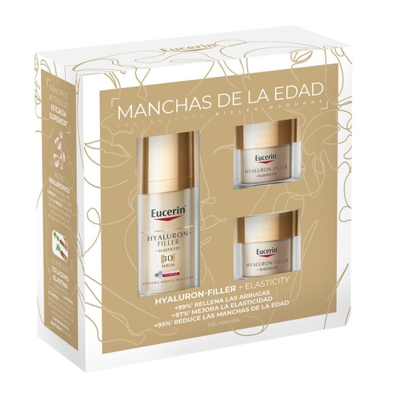 EUCERIN Hyaluron-Filler Elasticity 3D Serum + Mini Elasticity Day + Mini Elasticity Night【Confezione di Natale】