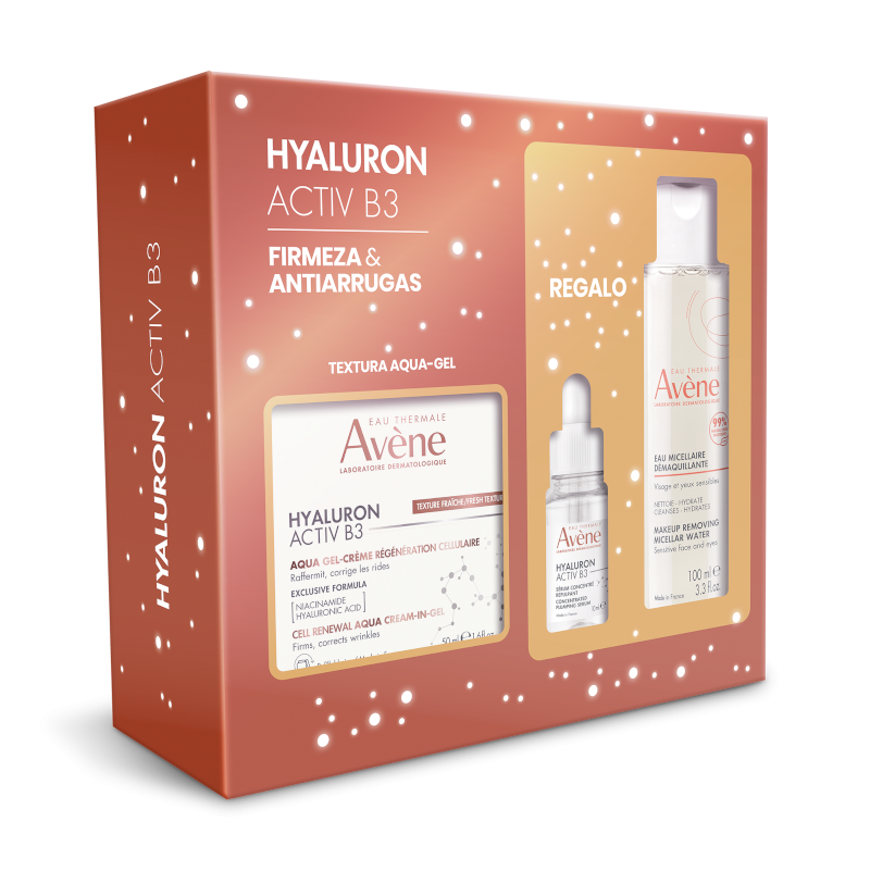 Pack Avène Hyaluron Activ B3 Aqua Gel 50 ml + Sérum 10 ml + Eau Micellaire 100 ml