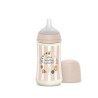 Biberon Suavinex Premium avec tétine ronde en silicone 3 positions +0 mois 270 ml (lapin rayé rose)