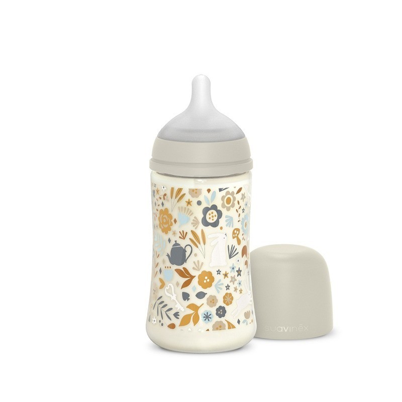 SUAVINEX Premium Bonhomía Mamadeira +3m Silicone SX Pro Fisiológico 270ml (Wonderland Bege)
