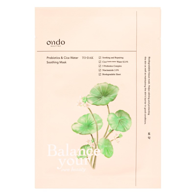Ondo Beauty 36.5 Probiotics & Cica Water Soothing Mask To-Dak 25g Ondo Beauty 36.5 Probiotics & Cica Water Soothing Mask To-Dak 25g